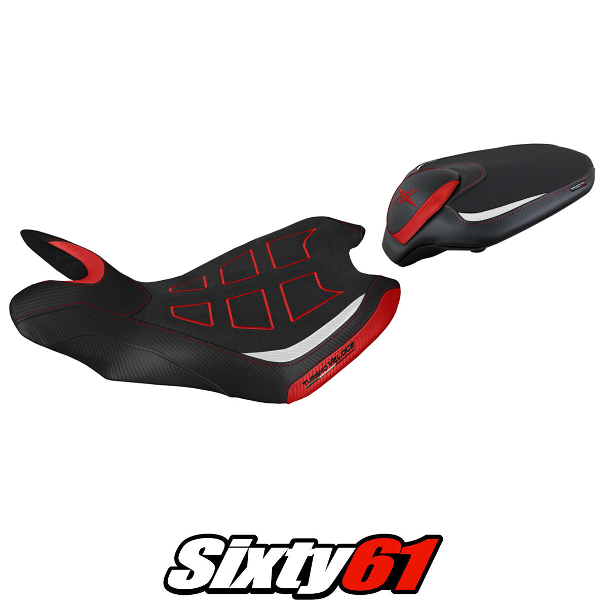 MV Agusta Turismo Veloce 2014-2020 Seat Cover Tappezzeria Ultragrip White Red