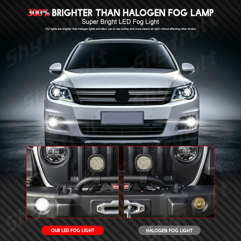 Pair Front Bumper LED Fog Light Clear Driving Lamps For INFINITI QX70 2014-2016 Foto 4 de 4