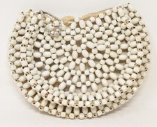 Vintage Beaded White Coin Wallet