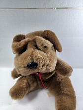 Vintage Plush Puppy1986 Brown Tan Dog Wrinkles Pup Stuffed Animal toy 8"