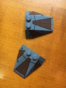 LEGO Star Wars 7957 Sith Nightspeeder Lot of 2 Printed Wedge Tiles Parts Pieces!