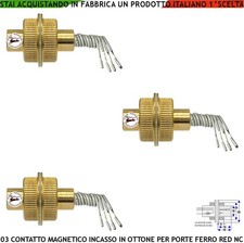 Sensori Magnetici Ottone Antifurto Porte Blindate Incasso 3 Pz Compatibile Lince