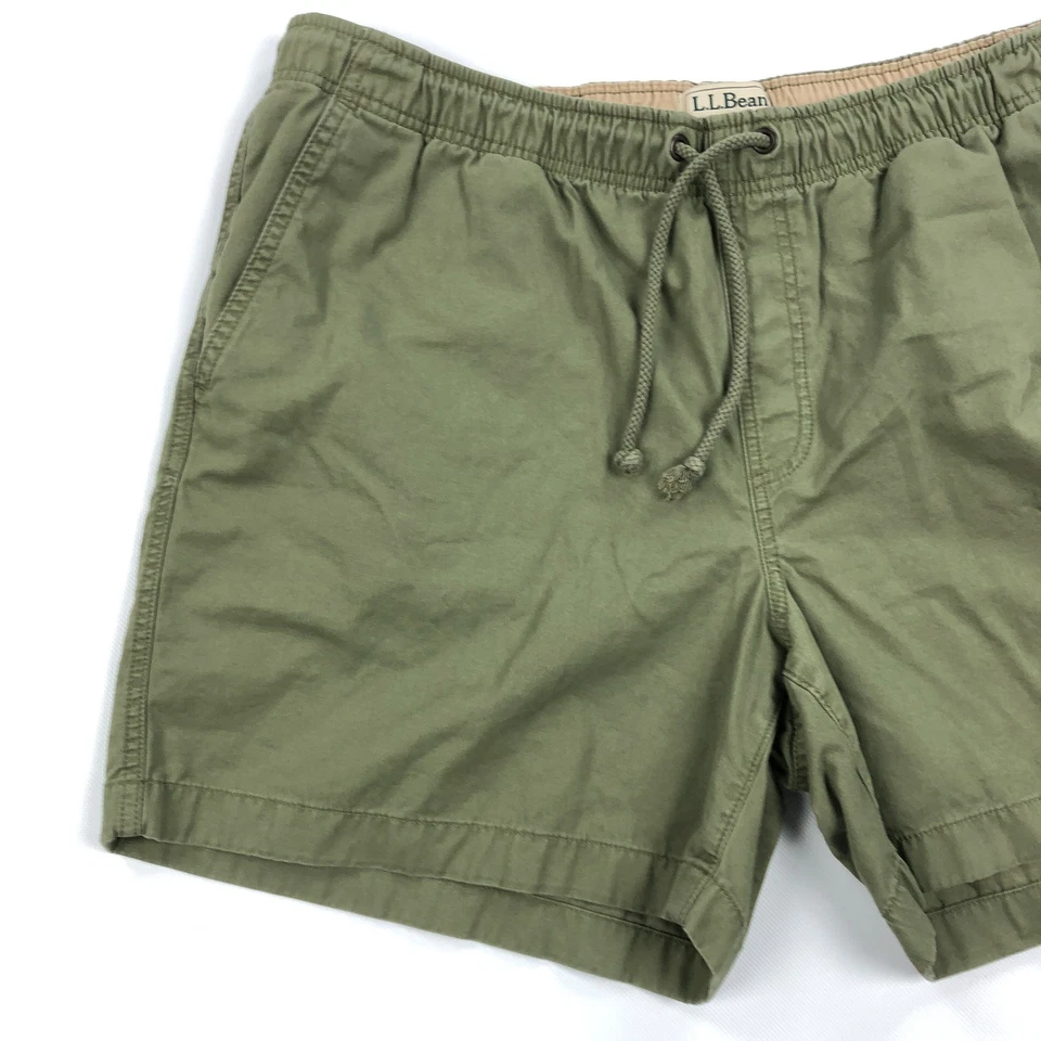 Pantalones Cortos LL Bean Dock Para Hombre XL Verde Cintura Elástica Cordón Heritage Foto 2 de 4