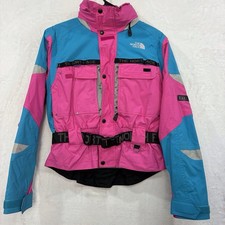 The North Face Steep Tech Rendezvous Jacket Women S Ski Belt Snowboard Pink Blue