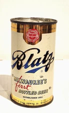Blatz Beer Milwaukee's first bottled beer 12oz flat-top beer can circa 1950's