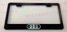Audi Quattro Laser Engraved Stainless Steel Matte Black License Plate Frame