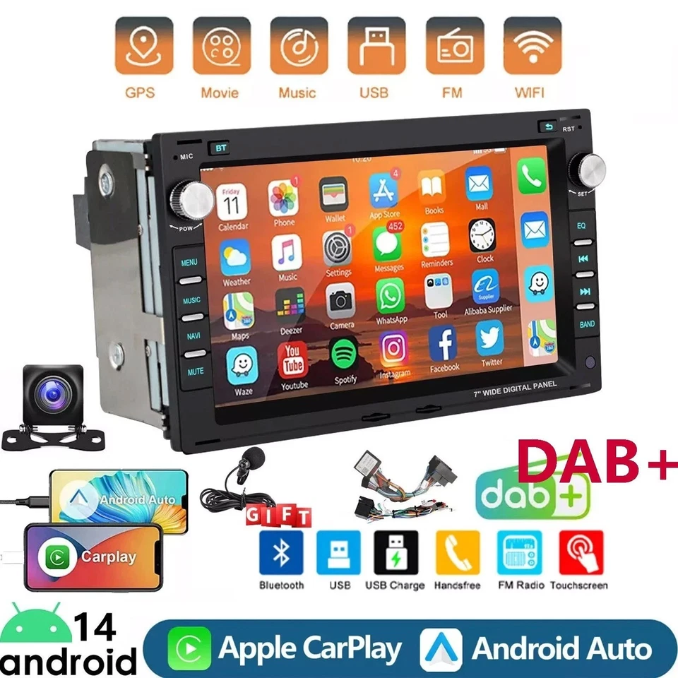 DAB+ Apple Carplay Android14 Autoradio GPS Für VW Transporter V T5 T4 1998-2009 - Bild 2 von 4