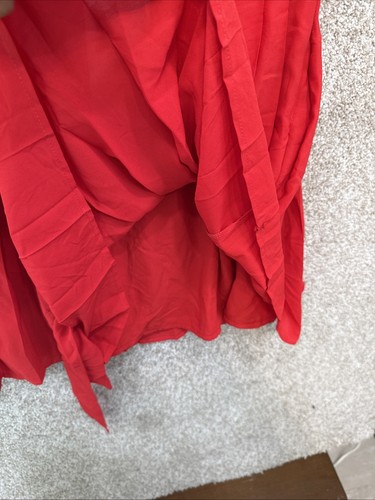 Modcloth Womens Red Purely Pretty Chiffon Pleated Skirt Size 4 NEW NWT - Picture 9 of 14