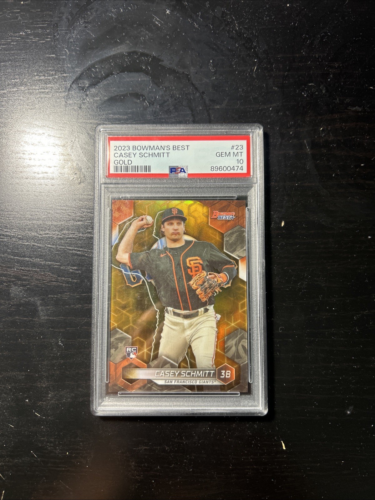 2023 Bowman's Best Casey Schmitt Gold /50 PSA 10 San Francisco Giants #23 RC view 1