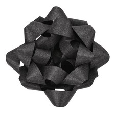 12 Black Gold Large Gift Bow, Glitter, Self Adhesive, Christmas, Presents