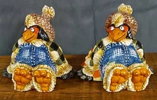 Fitz and Floyd Essentials Scary Crow Set of 2 Handcrafted