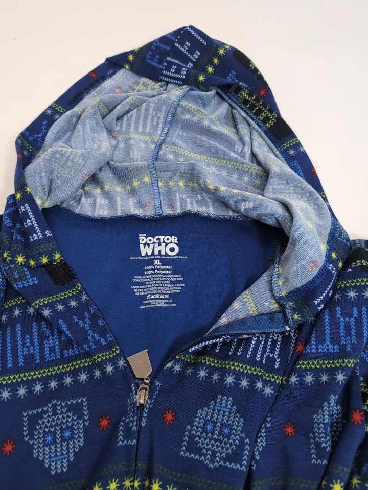 Pijama de una pieza XL con capucha azul marino Doctor Who Robot Exterminate para adultos Foto 3 de 4