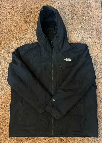 The North Face Men's 2XL Hooded Down Puffer Jacket Full Zip Black Mid-Length