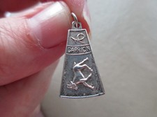 ANTIQUE VINTAGE STERLING SILVER CAPRICORN GOAT STAR SIGN OLD FOB CHARM PENDANT