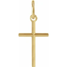 14K Solid Gold 13 x 8.5 mm/15.5 x 10 mm Cross Pendant NEW ITEM