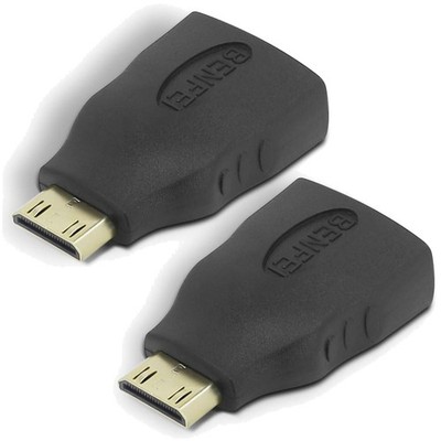 Mini HDMI auf HDMI Adapter 2 Stück vergoldet für Raspberry Pi DSLR Kamera Video