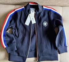 NWT Jacadi Paris Boy's Zipped Navy Cardigan 6Y