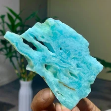 86G Natural High quality sky blue hemimorphite slab crystal mineral from Yunnan