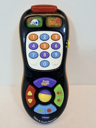 VTech Click & Count Black TV Remote Baby Kids Educational Toy Numbers 6+ Months
