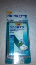 5X Nicorette Gum, Stop Smoking Aid, White Ice Mint Pocket Pk, 2mg, 20 pcs Exp 27