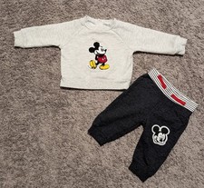 Disney Mickey Mouse Crewneck Sweatshirt Pants Outfit Size 6/9m EUC