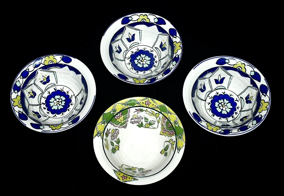 Anthropologie Set Of 4 Geometric Blooms Cereal / Soup Bowls - Image 2 of 3