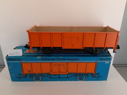 GWA973 Märklin 5855 Spur 1 - Offener Güterwagen in OVP Ladefläche verschmutzt / | Condition: Gebraucht