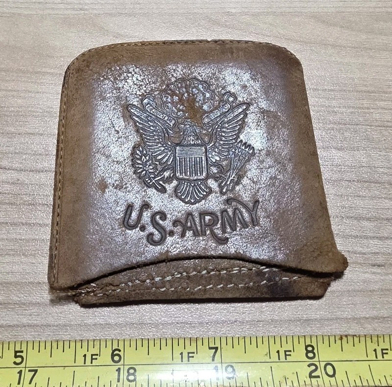 Vtg U. S. Army Leather Cigar or Cigarillo Pouch Case Rare