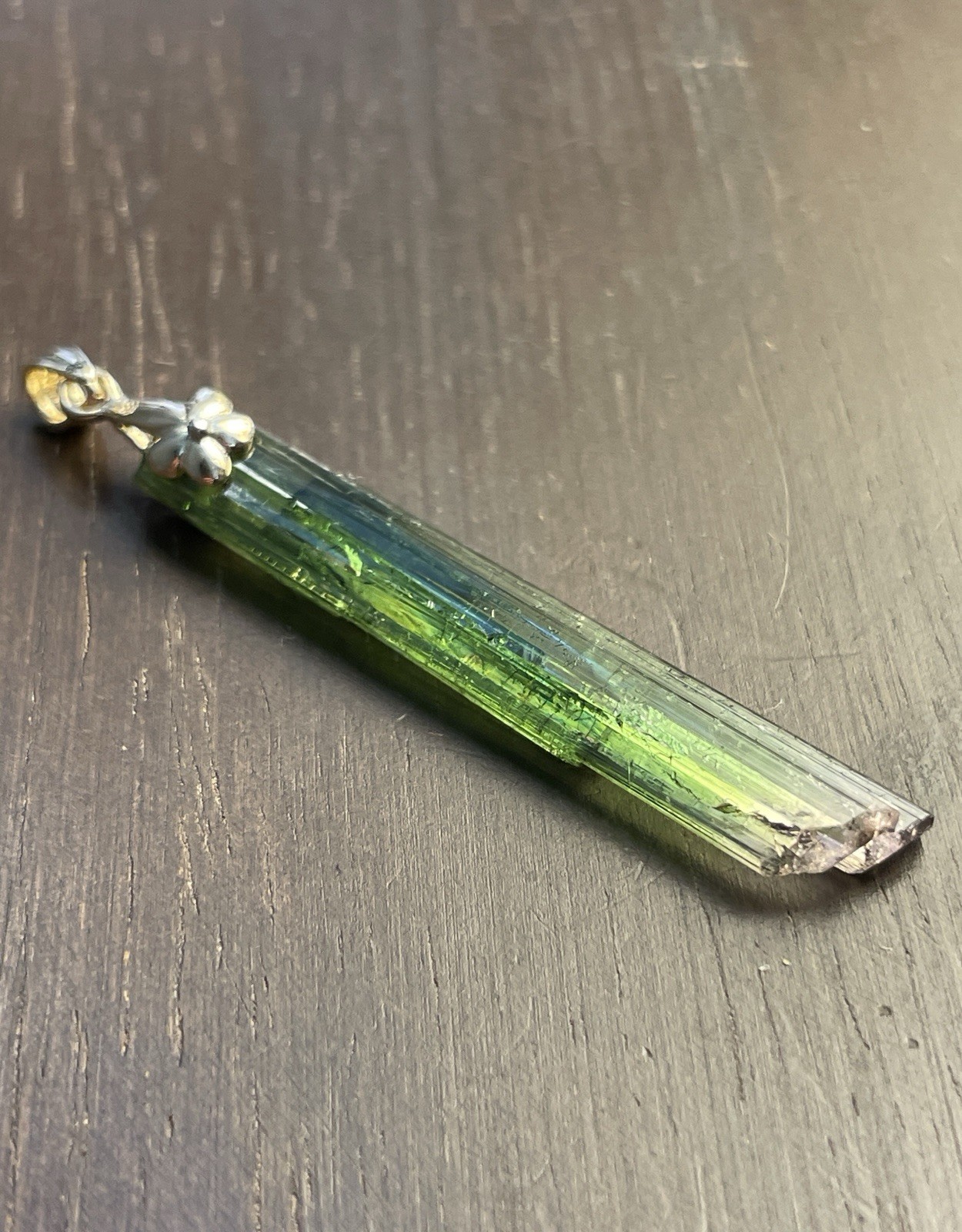 18K Solid Gold Bicolor Watermelon Tourmaline Crys… - image 6