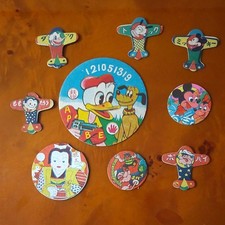 Mickey Popeye Donald Pluto Menko Showa Era Set Collectible Game Toy Edition