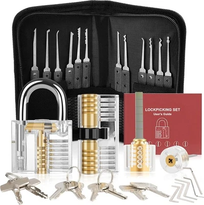 Premium 36-Pc Pick Set with 4 Training Padlocks - Beginner to Expert - image 1 of 4