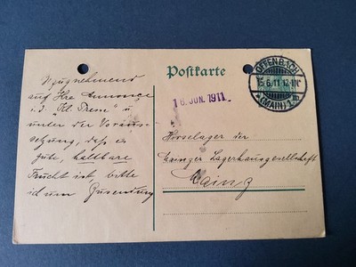 Order of 100 kg Millet - 15.6.1911 - from Offenbach to Mainz