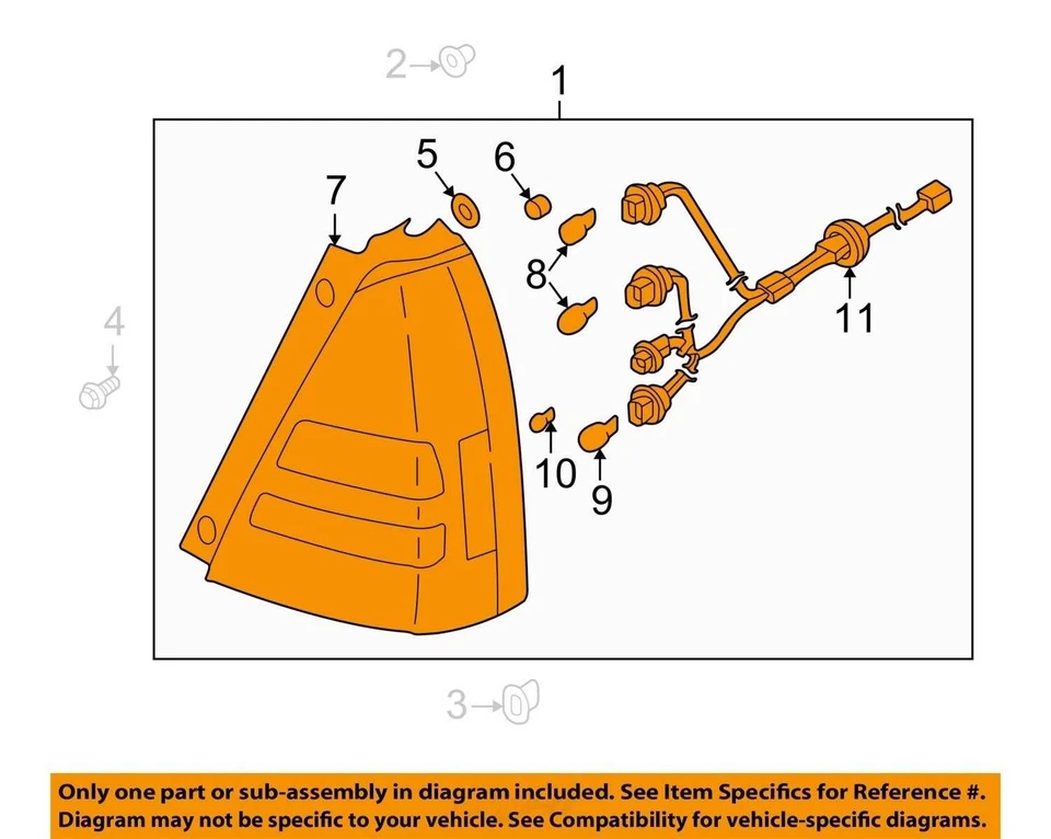 Conjunto de lanterna traseira lateral direita do passageiro Subaru Forester 2003-2005 fabricante de equipamento original - Imagem 3 de 4