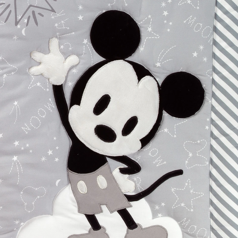 Juego de ropa de cama para cuna de 4 piezas gris/amarillo Disney Baby Mickey Mouse de Lambs & Ivy Foto 4 de 4