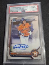 2022 Bowman Chrome  1st Chrome Prospect Auto ENMANUEL VALDEZ  PSA 10   CPA-EV