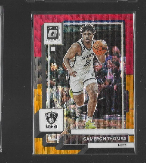 2022-23 Panini Donruss Optic #18 Cameron Thomas Red Gold SP #26/99 Nets