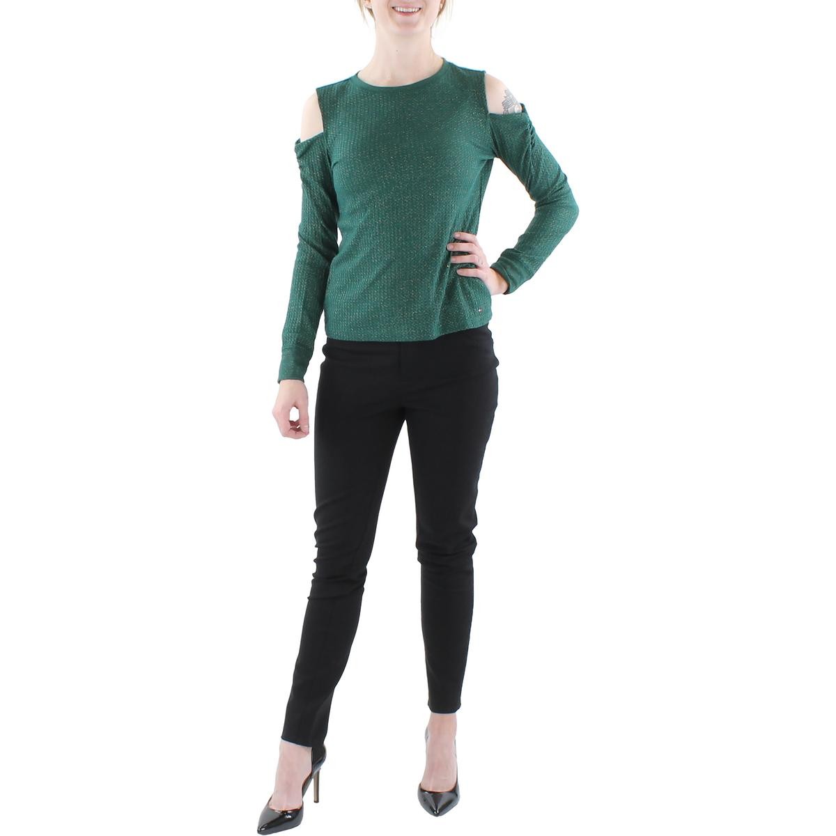 Женская футболка Tommy Hilfiger с зеленым металлическим принтом L BHFO 5553