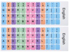 2 Pk English Keyboard Replacement Letter Stickers for PC Computer Laptop Desktop