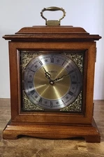 Vintage Howard Miller Oak Bracket Mantel Clock Westminster Chime
