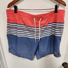 Vineyard Vines Men's Swim Trunks Shorts. Blue And Orange, Medium, Lined, Pockets