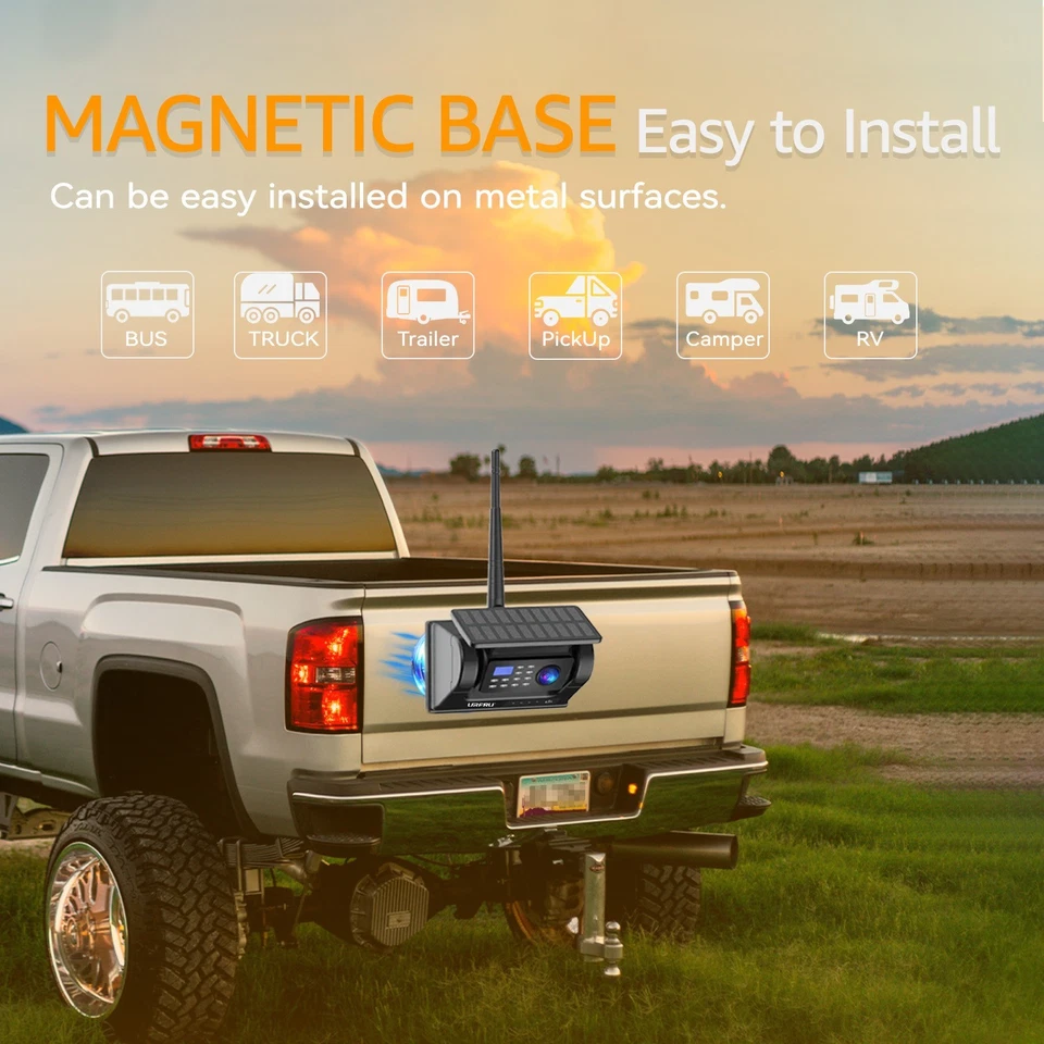 URFRU 2 Cams Wireless Backup Cameras 7" HD IP69 INV for Car RV Truck Pickup SUV - Image 3 of 4