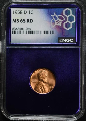 1958-D Lincoln Wheat Cent NGC MS65 RD