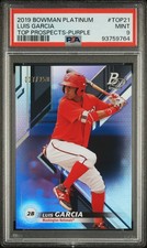 2019 BOWMAN PLATINUM TOP PROSPECTS PURPLE #TOP21 LUIS GARCIA 17/250 PSA 9