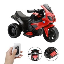 3Wheel 6V Kid Ride On Motorcycle Electric Toy With Remote Control LED Light Red