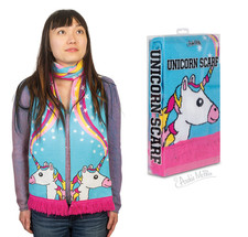 Soft Acrylic Unicorn Scarf by Archie McPhee / Accoutrements 71" Long NEW