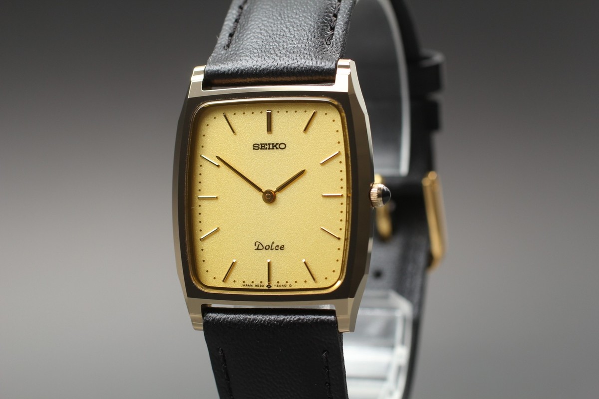 Vintage 1988 Seiko Dolce 9530-5030 Tungsten Tank HAQ Quartz Mens 