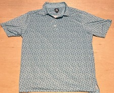 MEN'S FOOTJOY SKETCHED PRINT POLO, SIZE: XL COLOR Blue