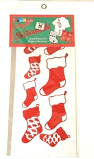 Instant Iron On Fashion Accents Decals Christmas Red Stockings Craft Holiday Fun