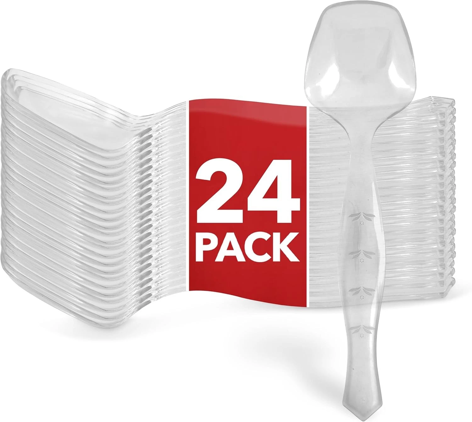 24 Count Clear Plastic Utensils for Catering, Weddings, Holidays,