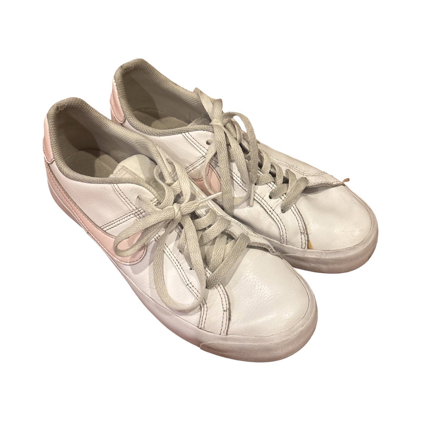 Nike Women’s Leather Low-Rise Shoes White And Pink Size 8.5